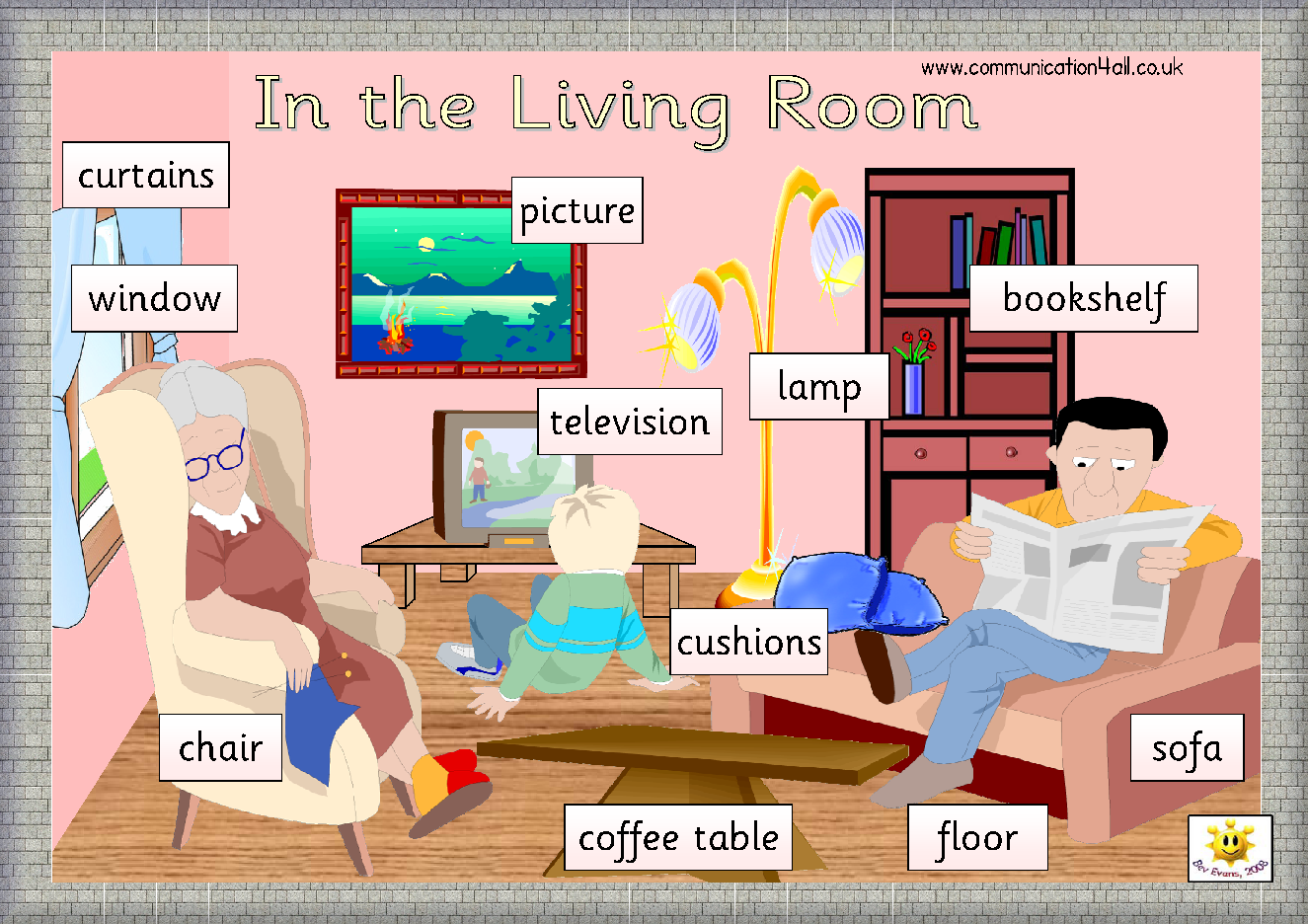 parts of living room vocabulary